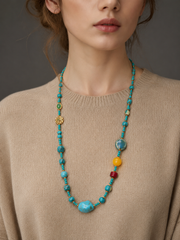 Authentic Tibetan Turquoise Beaded Necklace
