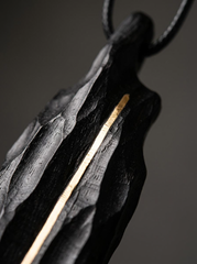 Tibetan Handcrafted Ebony & Copper Pendant Necklace