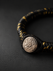 Tibetan Silk Vajra Knot Amulet Bracelet 999 Silver