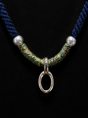 Handmade Tibetan Braided Pendant Cord with 999 Silver & Yak Bone