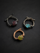 Handmade Raw Crystal Braided Adjustable Ring