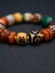 Tibetan Dzi Bead & Gemstone Spiritual Bracelet