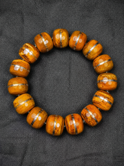 Handmade Tibetan Aged Yak Bone Inlaid Mala Bracelet