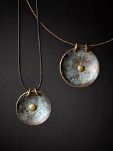 Handmade Rustic Bronze Patina Pendant Choker