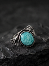 Vintage Tibetan Turquoise 925 Silver Adjustable Ring