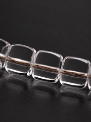 Adjustable Tibetan Clear Quartz Barrel Bead Bracelet