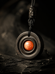 Tibetan Zen Ebony Wood Vortex Pendant Necklace