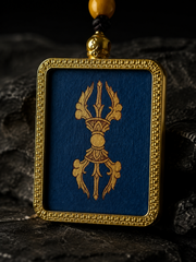 Hand-Painted Tibetan Thangka Vajra Amulet Necklace