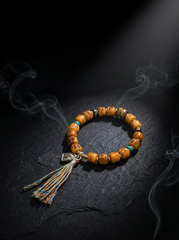 Tibetan Style Carved Bead Unisex Bracelet