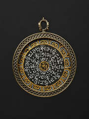 Hand-Painted Tibetan Thangka Mantra Amulet Pendant
