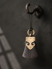 Hand-Carved Ebony & Brass Tibetan Amulet Necklace