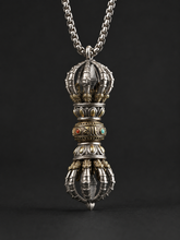 Handcrafted 925 Silver Tibetan Vajra Phurba Necklace