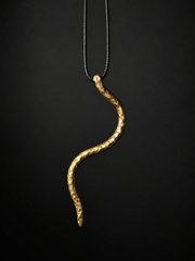 Handmade Hammered Brass Wavy Pendant Necklace Minimalist Artisan Jewelry