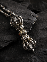 Handcrafted 925 Silver Tibetan Vajra Phurba Necklace
