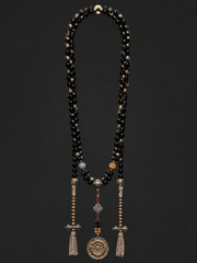 Tibetan Golden Obsidian 108 Mala Bead Wrap Bracelet