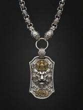 Handmade Tibetan Silver Crowned Lion King Necklace
