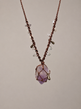 Handmade Tibetan Raw Crystal Macrame Pendant Necklace