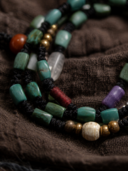 Vintage Tibetan Turquoise Wrap Mala Bracelet