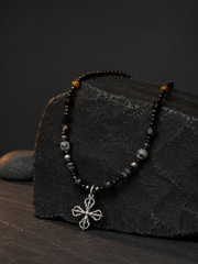 Vintage 925 Silver Crossed Vajra Tibetan Necklace