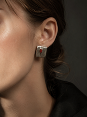 Tibetan Vintage Ripple Stone Stud Earrings