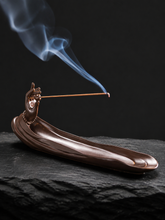 Embossed Ceramic Incense Holder for Tibetan Meditation