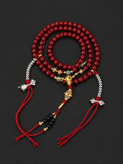 Premium Tibetan Cinnabar Mala Wrap Bracelet & Necklace