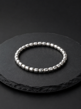 Tibetan 999 Fine Silver Barrel Bead Mala Bracelet
