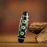 Tibetan Tso-si Five-Eye Treasure Canopy Dzi Bead Necklace from Tibet