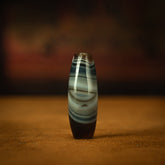 Blue-Chint Agate Eye Necklace – Mystical Swirls of Tibetan Craftsmanship