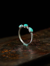 Serenity Shield Turquoise Silver Filigree Ring