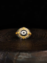 Serene Fortune Dzi Silver Ring