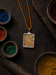 Tibetan Rainbow Thangka Pendant Hand-Woven Necklace