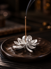 Tibetan Zen Pure Tin Lotus Incense Holder