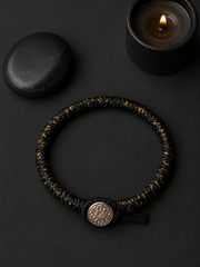 Tibetan Silk Vajra Knot Amulet Bracelet 999 Silver