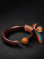 Authentic 8mm Tibetan Blood Vine Bracelet with Woven Rope