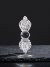 Tibetan White Crystal 9-Pronged Vajra Dorje Pendant