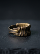 Vintage Tibetan Copper Wire Wrapped Ring, Adjustable
