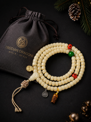 Tibetan Yak Bone 108 Mala Beads Bracelet & Necklace