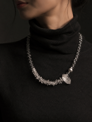 Tibetan White Crystal Wrap Bracelet & Necklace
