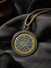 Hand-Painted Tibetan Thangka Mantra Amulet Pendant