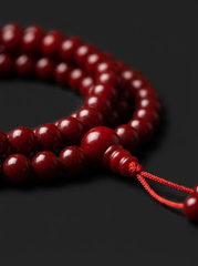 Tibetan Ox-Blood Red 108 Mala Meditation Beads