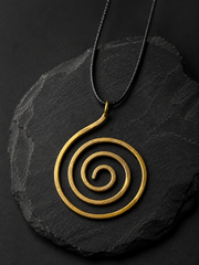 Handmade Brass Spiral Pendant Minimalist Zen Necklace