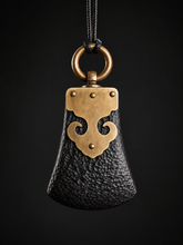 Hand-Carved Ebony & Brass Tibetan Amulet Necklace