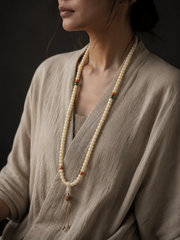 Tibetan Yak Bone 108 Mala Beads Bracelet & Necklace