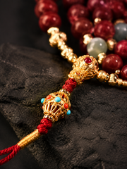 Premium Tibetan Cinnabar Mala Wrap Bracelet & Necklace