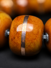 Handmade Tibetan Aged Yak Bone Inlaid Mala Bracelet