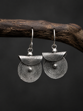 Handmade Vintage Tibetan Silver Spiral Drop Earrings