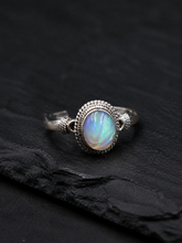 Vintage 925 Silver Fire Opal Adjustable Ring
