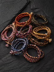 Tibetan Handmade Mulberry Silk Double Wrap Braided Bracelet