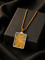 Tibetan Rainbow Thangka Pendant Hand-Woven Necklace